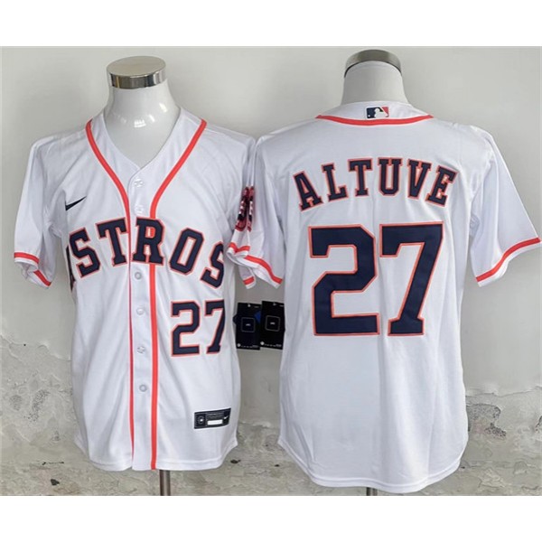 Houston Astros #27 Jose Altuve White 2024 Home Stitched Jersey
