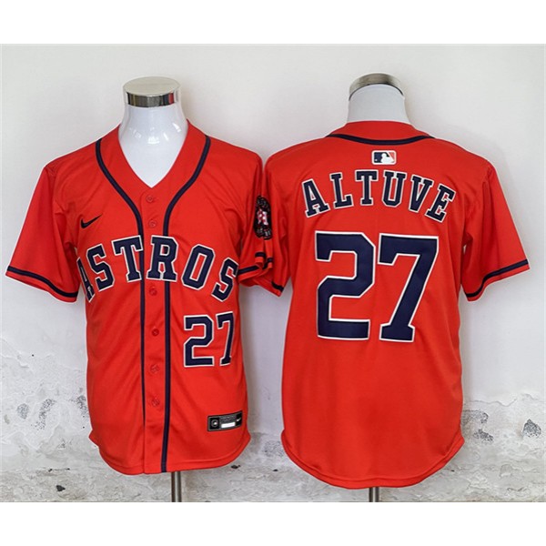 Houston Astros #27 Jose Altuve Orange Limited Stitched Jersey