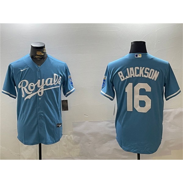 Kansas City Royals #16 Bo Jackson Blue Cool Base Stitched Jersey