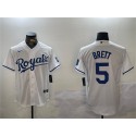 Kansas City Royals #5 George Brett White Cool Base Stitched Jersey