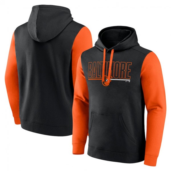 Baltimore Orioles Black Outline Fleece Pullover Hoodie