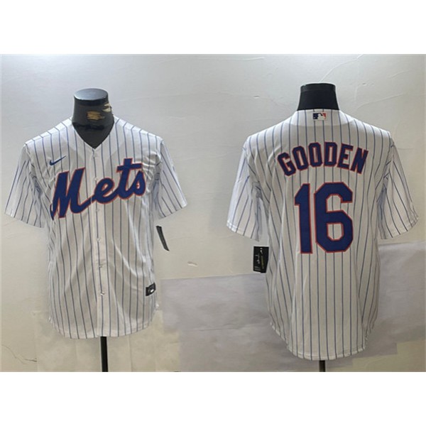 New York Mets #16 Dwight Gooden White Cool Base Stitched Jersey
