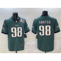 Philadelphia Eagles #98 Jalen Carter Green 2025 Super Bowl LIX Patch New Vapor Untouchable Limited Stitched Jersey