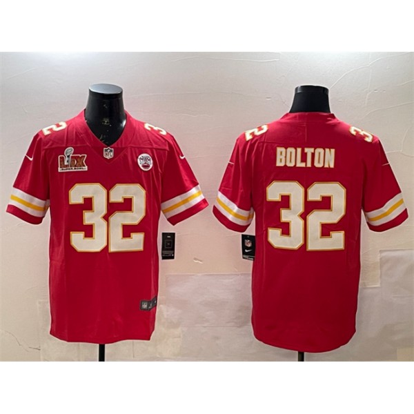 Kansas City Chiefs #32 Nick Bolton Red 2025 Super Bowl LIX Patch Vapor Untouchable Limited Stitched Jersey