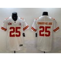 Kansas City Chiefs #25 Clyde Edwards-Helaire White 2025 Super Bowl LIX Patch Vapor Untouchable Limited Stitched Jersey