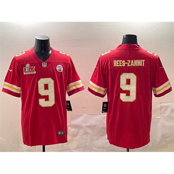 Kansas City Chiefs #9 Louis Rees-Zammit Red 2025 Super Bowl LIX Patch Vapor Untouchable Limited Stitched Jersey