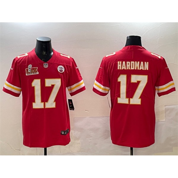 Kansas City Chiefs #17 Mecole Hardman Red 2025 Super Bowl LIX Patch Vapor Untouchable Limited Stitched Jersey