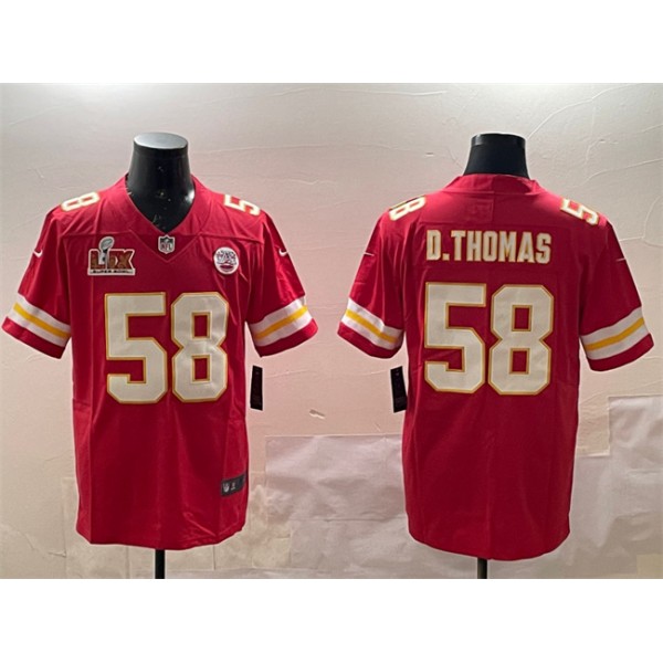Kansas City Chiefs #58 Derrick Thomas Red 2025 Super Bowl LIX Patch Vapor Untouchable Limited Stitched Jersey