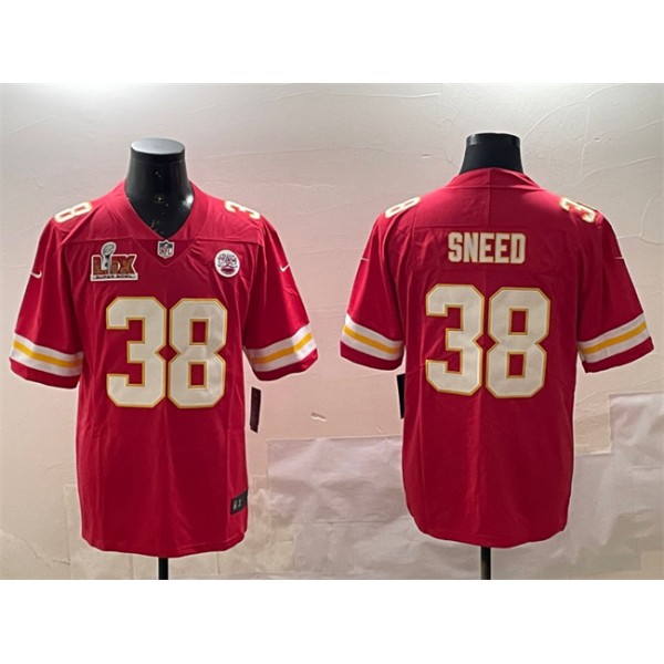 Kansas City Chiefs #38 L'Jarius Sneed Red 2025 Super Bowl LIX Patch Vapor Untouchable Limited Stitched Jersey