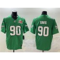 Philadelphia Eagles #90 Jordan Davis Green 2025 Super Bowl LIX Patch F.U.S.E. Throwback Vapor Untouchable Limited Stitched Jersey