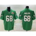 Philadelphia Eagles #68 Jordan Mailata Green 2025 Super Bowl LIX Patch F.U.S.E. Throwback Vapor Untouchable Limited Stitched Jersey