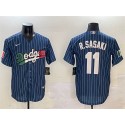 Los Angeles Dodgers #11 Roki Sasaki Navy Mexico Cool Base Stitched Jersey