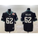 Philadelphia Eagles #62 Jason Kelce Black 2025 Super Bowl LIX Patch Vapor Untouchable Limited Stitched Jersey