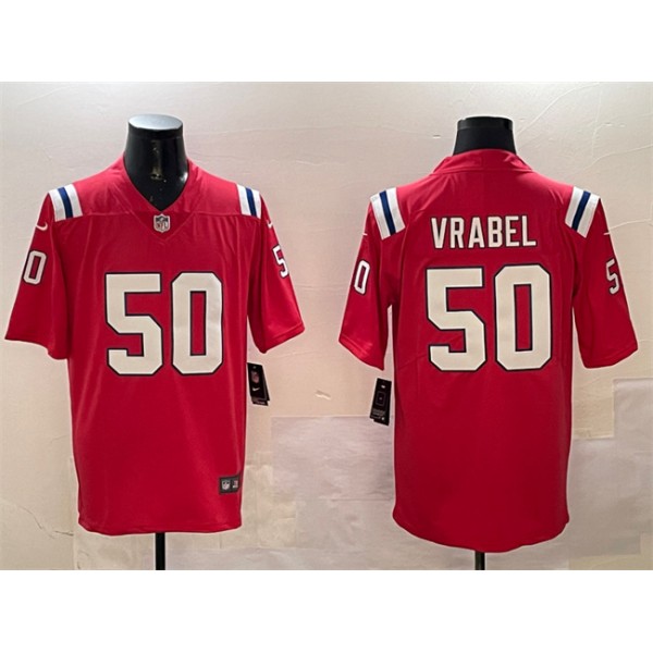 New England Patriots #50 Mike Vrabel Red Vapor Limited Stitched Jersey