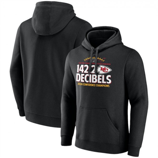 Kansas City Chiefs Black 2024 AFC Champions Hometown Not Done Fleece Pullover Hoodie