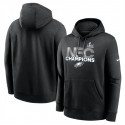 Philadelphia Eagles Black 2024 NFC Champions Fleece Pullover Hoodie