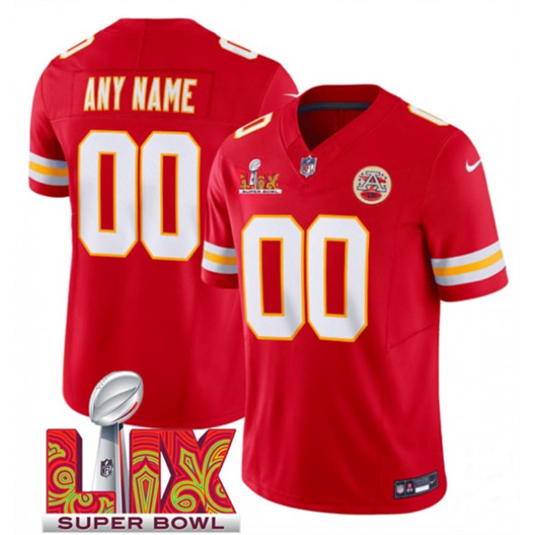 Kansas City Chiefs Custom Red F.U.S.E. 2025 Super Bowl LIX Patch Vapor Untouchable Limited Stitched Jersey