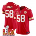 Kansas City Chiefs #58 Derrick Thomas Red 2025 F.U.S.E. Super Bowl LIX Patch Vapor Untouchable Limited Stitched Jersey