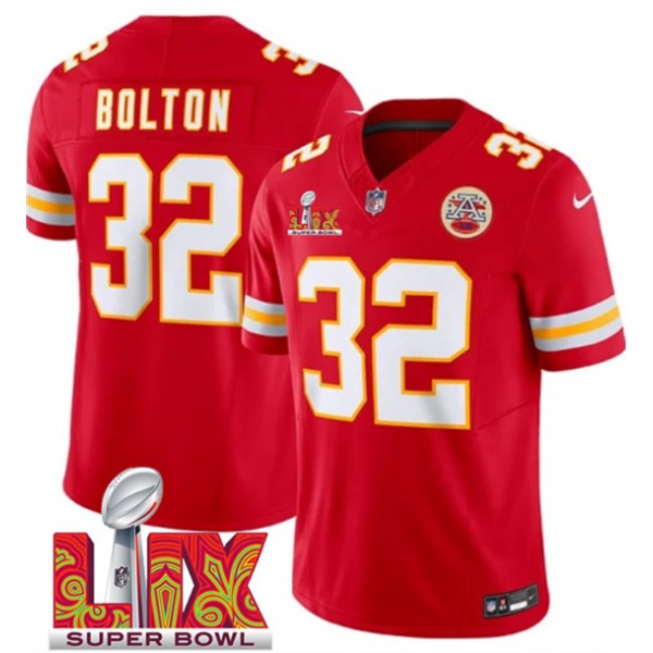 Kansas City Chiefs #32 Nick Bolton Red 2025 F.U.S.E. Super Bowl LIX Patch Vapor Untouchable Limited Stitched Jersey