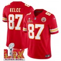 Kansas City Chiefs #87 Travis Kelce Red 2025 F.U.S.E. Super Bowl LIX Patch Vapor Untouchable Limited Stitched Jersey
