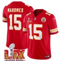 Kansas City Chiefs #15 Patrick Mahomes Red 2025 F.U.S.E. Super Bowl LIX Patch Vapor Untouchable Limited Stitched Jersey