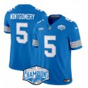Detroit Lions #5 David Montgomery Blue 2024 NFC North Champions F.U.S.E. Vapor Limited Stitched Jersey