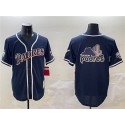 San Diego Padres Tan Team Big Logo Navy 1998 World Series Cool Base Stitched Jersey