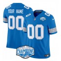 Detroit Lions Custom Blue 2024 NFC North Champions F.U.S.E. Vapor Limited Stitched Jersey