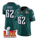 Philadelphia Eagles #62 Jason Kelce Green 2024 New With 4-Star C Patch F.U.S.E. Vapor Untouchable Limited Jersey