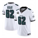 Philadelphia Eagles #62 Jason Kelce White 2024 New With 4-Star C Patch F.U.S.E. Vapor Untouchable Limited Jersey