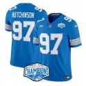 Detroit Lions #97 Aidan Hutchinson Blue 2024 NFC North Champions F.U.S.E. Vapor Limited Stitched Jersey