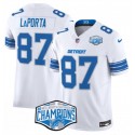 Detroit Lions #87 Sam LaPorta White 2024 NFC North Champions F.U.S.E. Vapor Limited Stitched Jersey