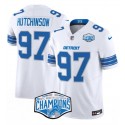 Detroit Lions #97 Aidan Hutchinson White 2024 NFC North Champions F.U.S.E. Vapor Limited Stitched Jersey
