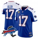 Buffalo Bills #17 Josh Allen Royal White 2024 F.U.S.E. With 4-Star C Ptach New York Ptach Vapor Limited Stitched Jersey