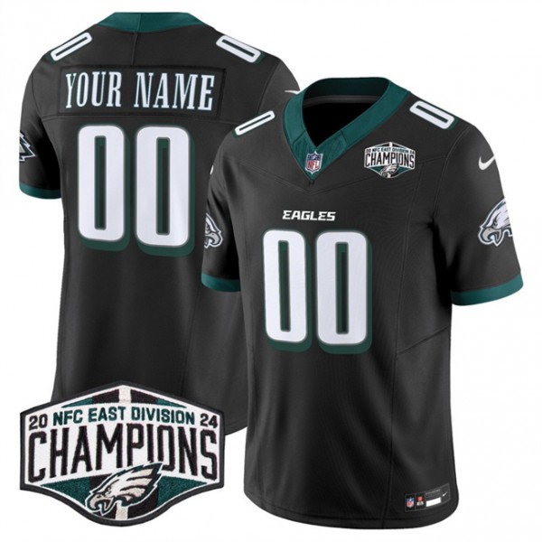 Philadelphia Eagles Custom Black 2024 New NFC East Champions F.U.S.E. Vapor Untouchable Limited Stitched Jersey
