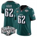 Philadelphia Eagles #62 Jason Kelce Green 2024 New NFC East Champions With 4-Star C Patch F.U.S.E. Vapor Untouchable Limited Stitched Jersey
