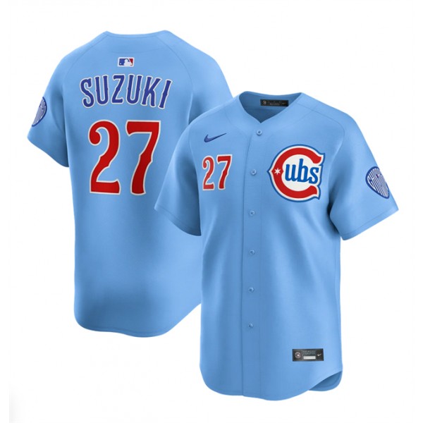 Chicago Cubs #27 Seiya Suzuki Blue 2024 25 2nd Alternate Limited Stitched Jersey