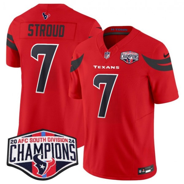 Houston Texans #7 C.J. Stroud Red F.U.S.E. 2024 AFC South Division Champions Vapor Limited Stitched Jersey