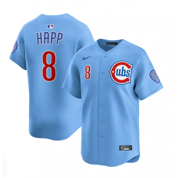 Chicago Cubs #8 Ian Happ Blue 2024 25 2nd Alternate Limited Stitched Jersey