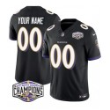 Baltimore Ravens Custom Black F.U.S.E. 2024 AFC North Division Champions Vapor Limited Jersey