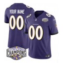 Baltimore Ravens Custom Purple F.U.S.E. 2024 AFC North Division Champions Vapor Limited Jersey