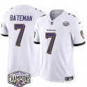 Baltimore Ravens #7 Rashod Bateman White F.U.S.E. 2024 AFC North Division Champions Vapor Limited Jersey