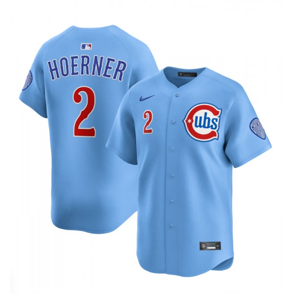 Chicago Cubs #2 Nico Hoerner Blue 2024 25 2nd Alternate Limited Stitched Jersey