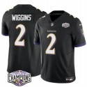 Baltimore Ravens #2 Nate Wiggins Black F.U.S.E. 2024 AFC North Division Champions Vapor Limited Jersey