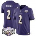 Baltimore Ravens #2 Nate Wiggins Purple F.U.S.E. 2024 AFC North Division Champions Vapor Limited Jersey