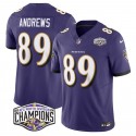 Baltimore Ravens #89 Mark Andrews Purple F.U.S.E. 2024 AFC North Division Champions Vapor Limited Jersey