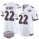 Baltimore Ravens #22 Derrick Henry White F.U.S.E. 2024 AFC North Division Champions Vapor Limited Jersey