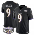Baltimore Ravens #9 Justin Tucker Black F.U.S.E. 2024 AFC North Division Champions Vapor Limited Jersey