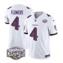 Baltimore Ravens #4 Zay Flowers White F.U.S.E. 2024 AFC North Division Champions Vapor Limited Jersey