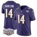 Baltimore Ravens #14 Kyle Hamilton Purple F.U.S.E. 2024 AFC North Division Champions Vapor Limited Jersey